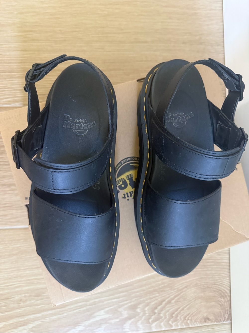 Dr. Martens Black Platform Voss Quad Sandals - Picture 2 of 6